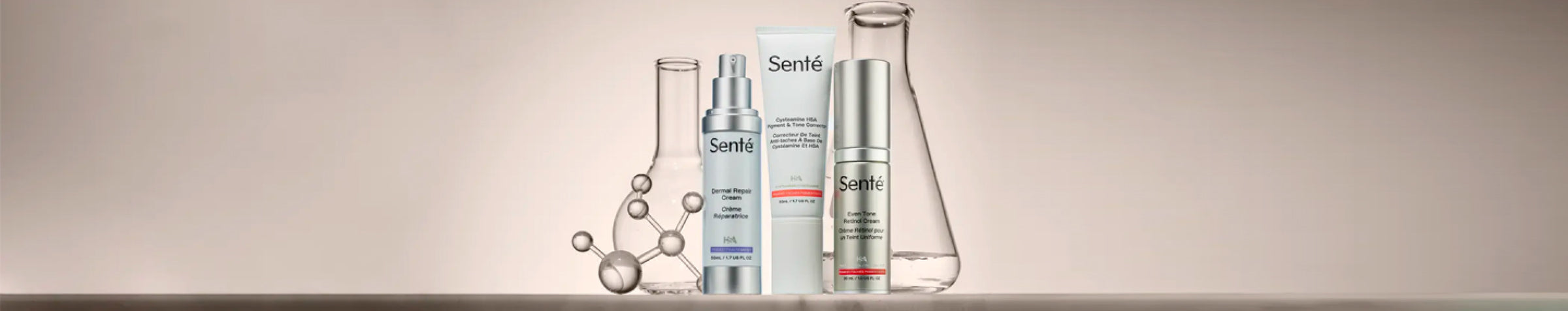 Premium Senté skincare products designed to rejuvenate and enhance your natural beauty with advanced formulations.