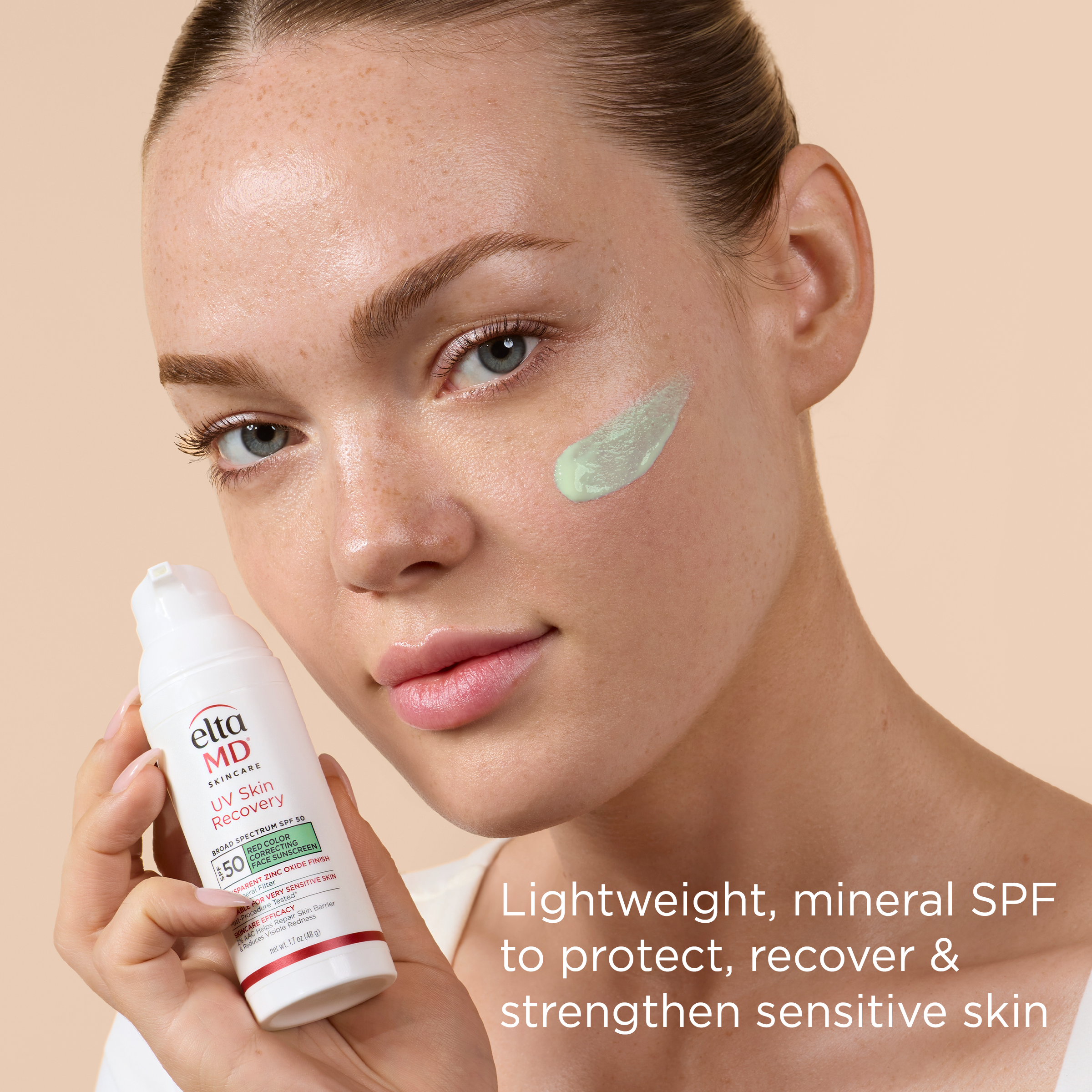 EltaMD UV Skin Recovery Red Color Correcting Green Tint Broad Spectrum SPF 50 (1.7 oz).