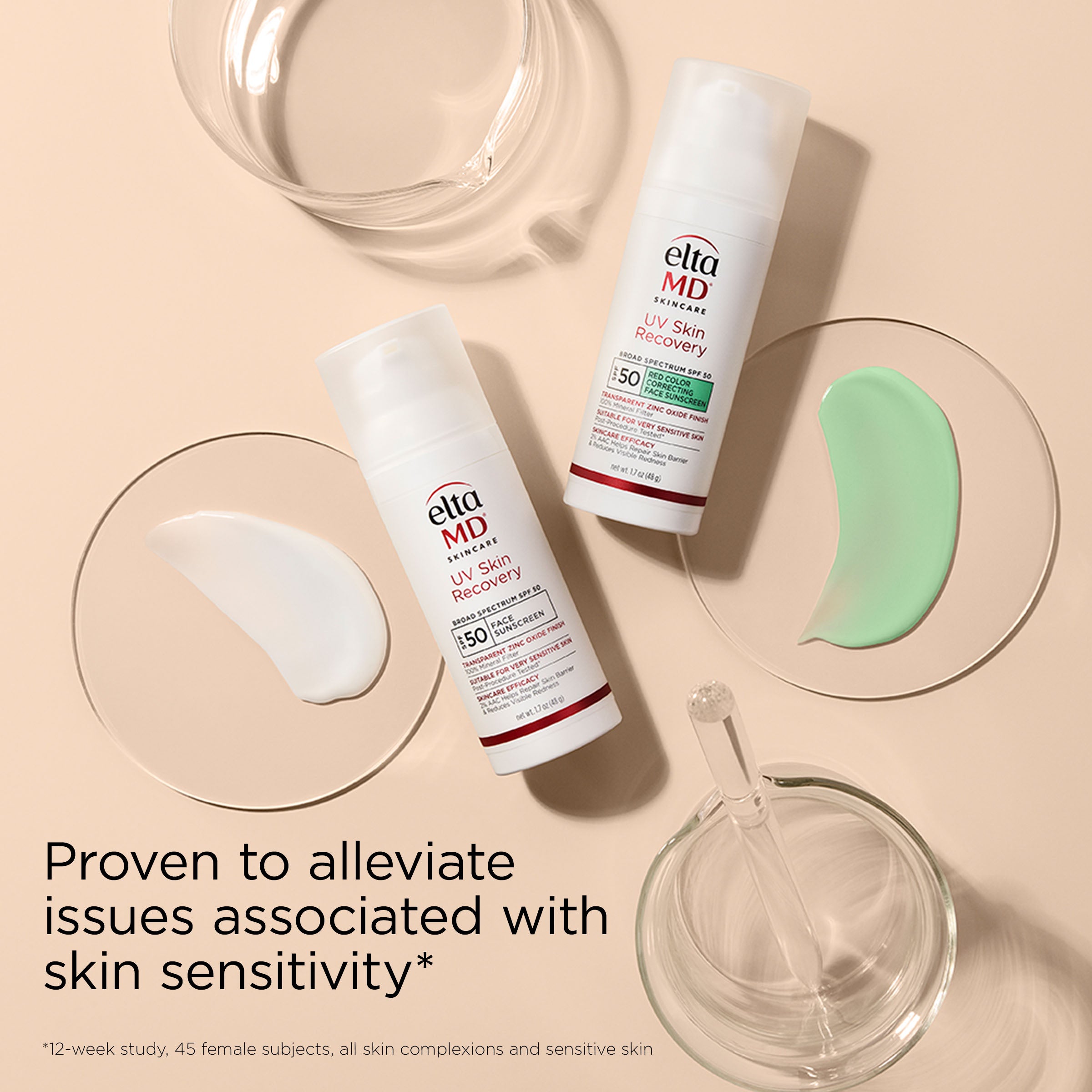 EltaMD UV Skin Recovery Red Color Correcting Green Tint Broad Spectrum SPF 50 (1.7 oz).