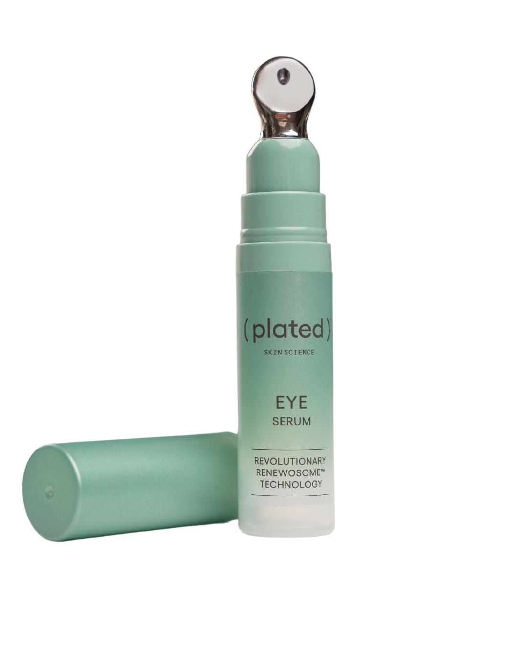 Plated Skin Science Eye Serum packaging showcasing advanced skincare technology for youthful, radiant eyes