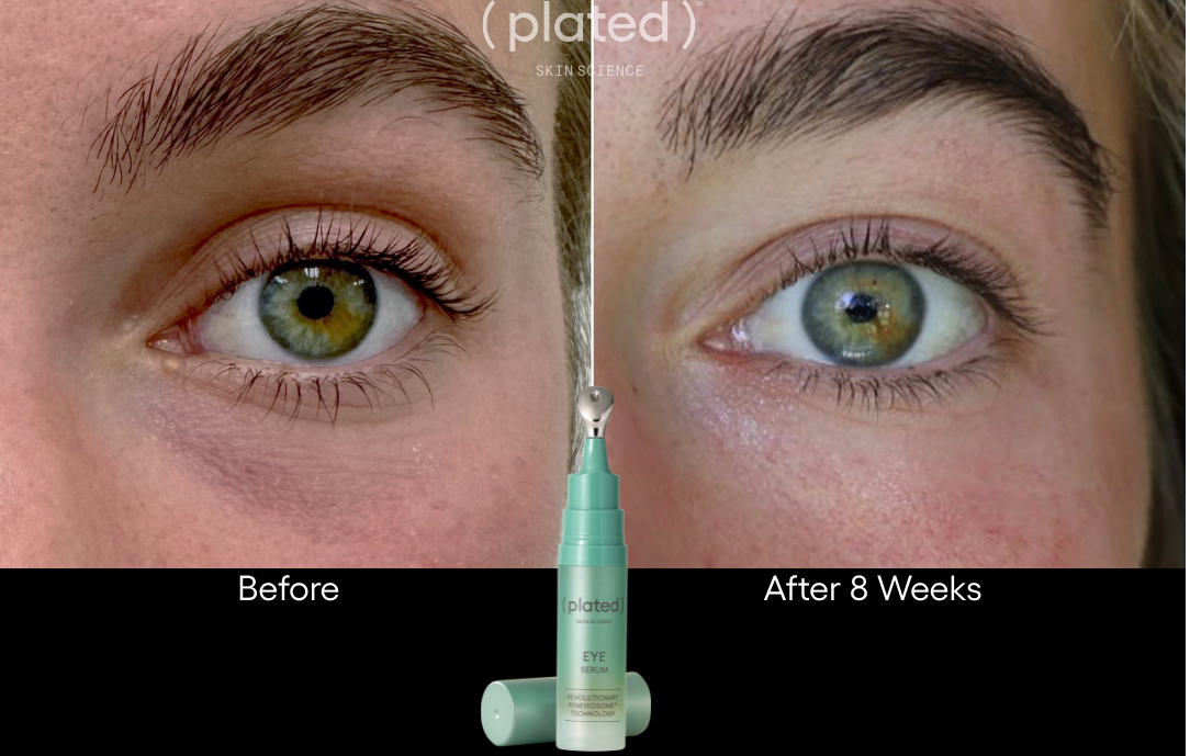 Plated Skin Science Eye Serum packaging showcasing advanced skincare technology for youthful, radiant eyes