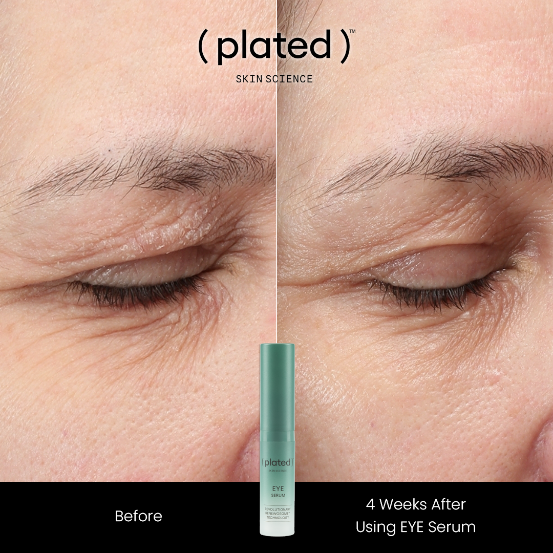 Plated Skin Science Eye Serum packaging showcasing advanced skincare technology for youthful, radiant eyes