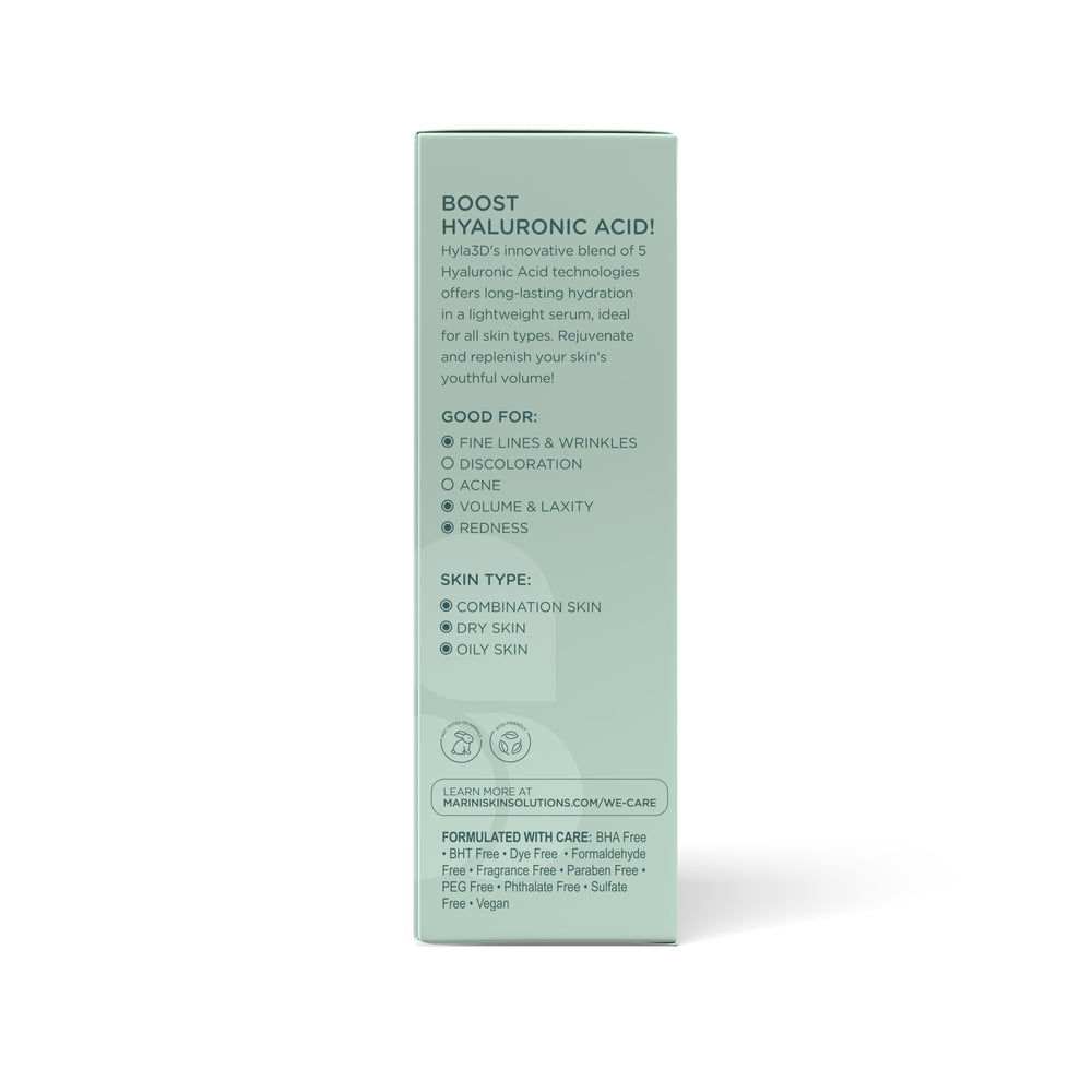 Marini SkinSolutions Hyla3D Face Serum Hyaluronic Acid Complex (1 oz).