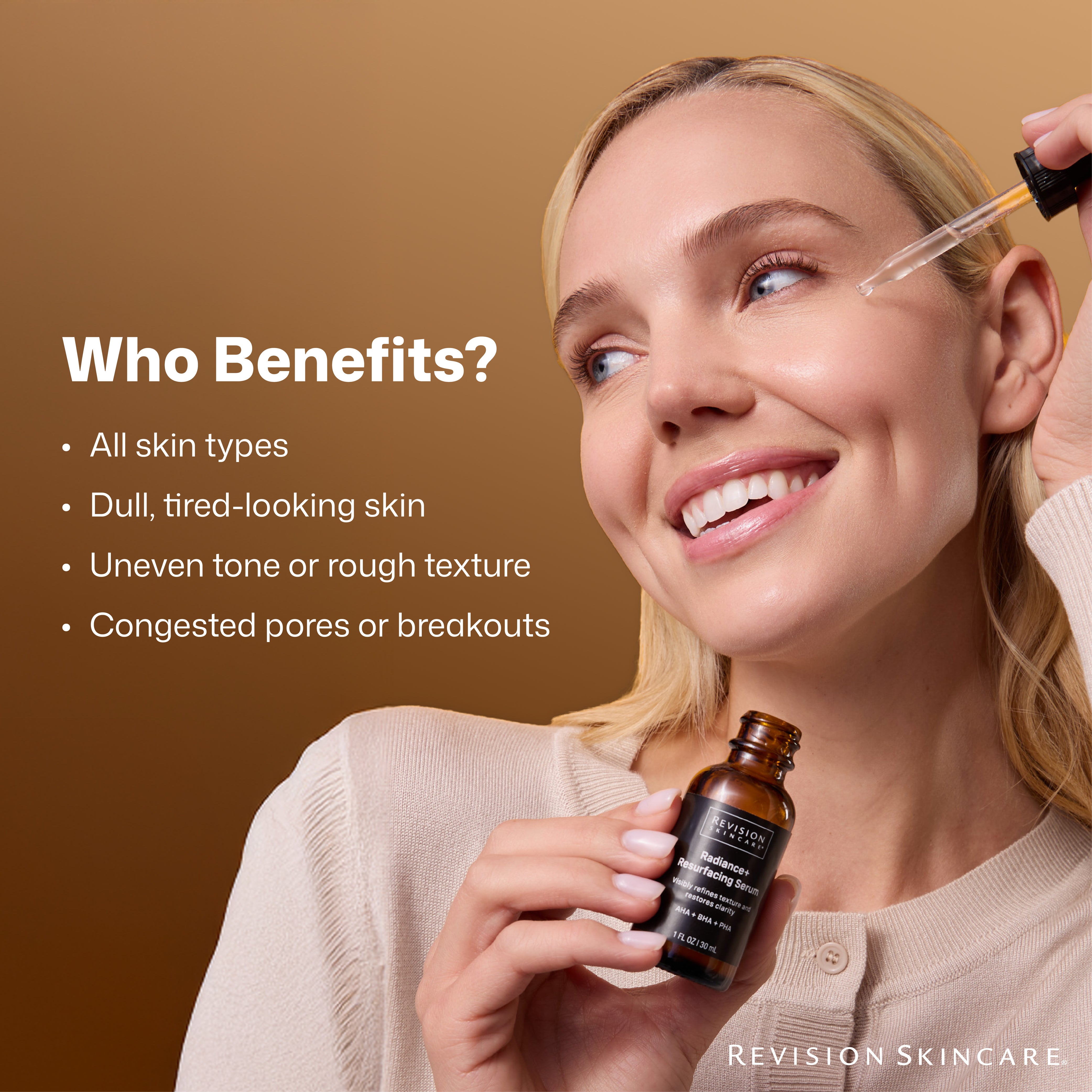 Revision Skincare Radiance+ Resurfacing Serum (1 oz).