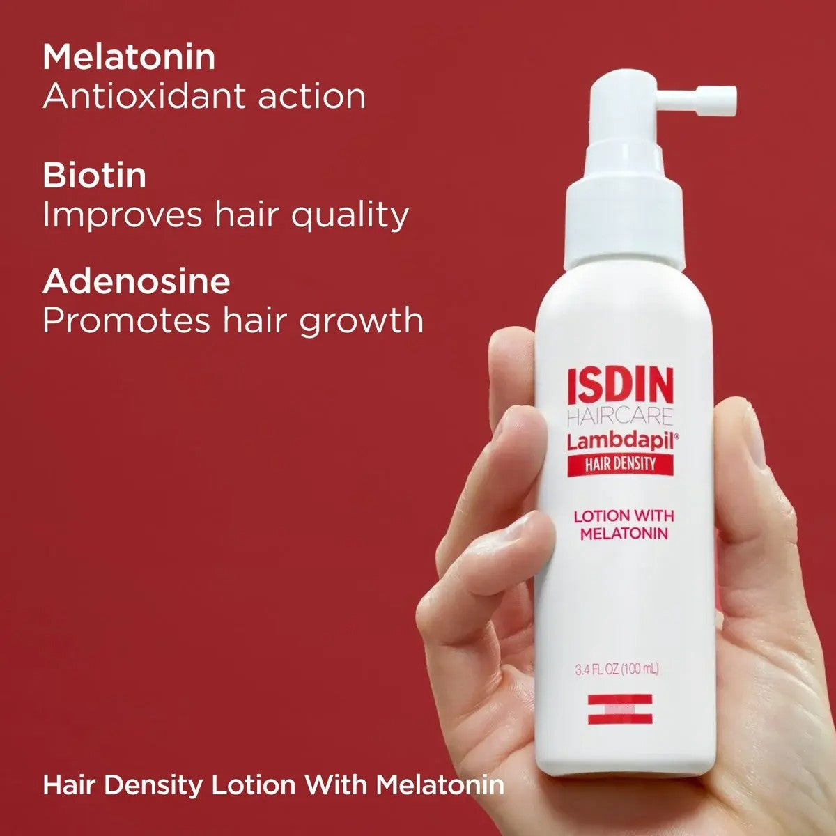 ISDIN Lambdapil Hair Density Lotion With Melatonin (3.4 oz).
