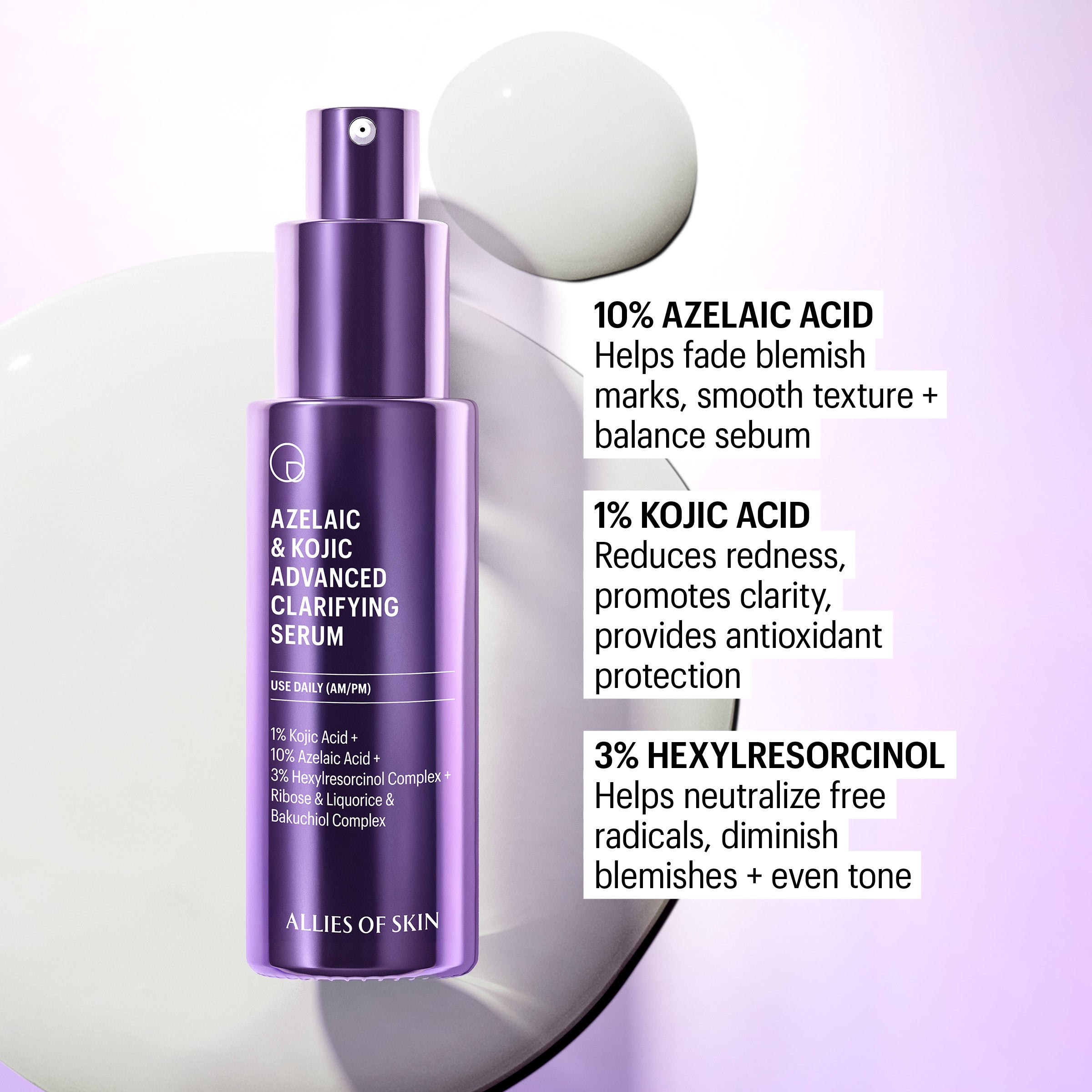 Allies of Skin Azelaic and Kojic Advanced Clarifying Serum (1 oz).