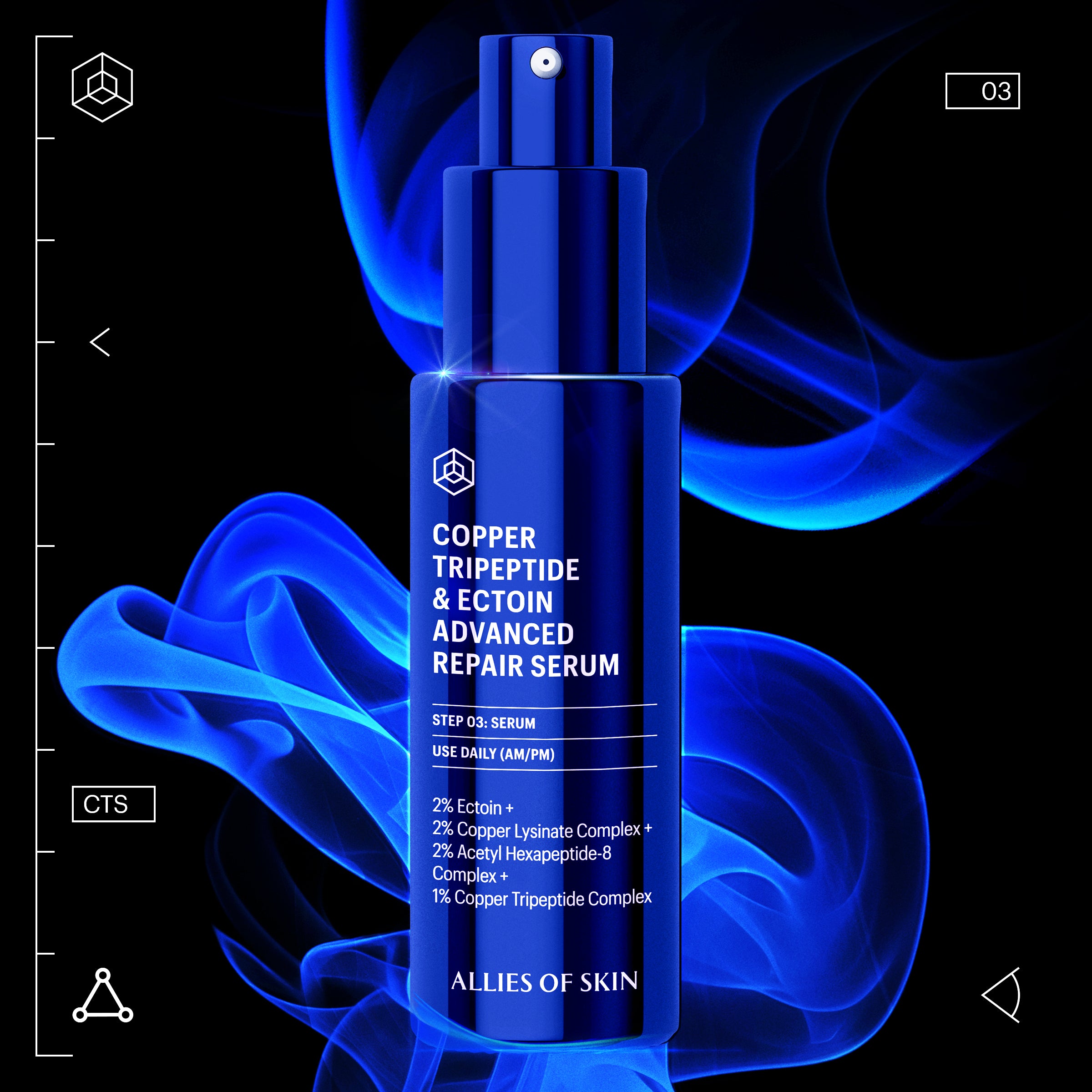 Allies of Skin Copper Tripeptide and Ectoin Advanced Repair Serum (1 oz).