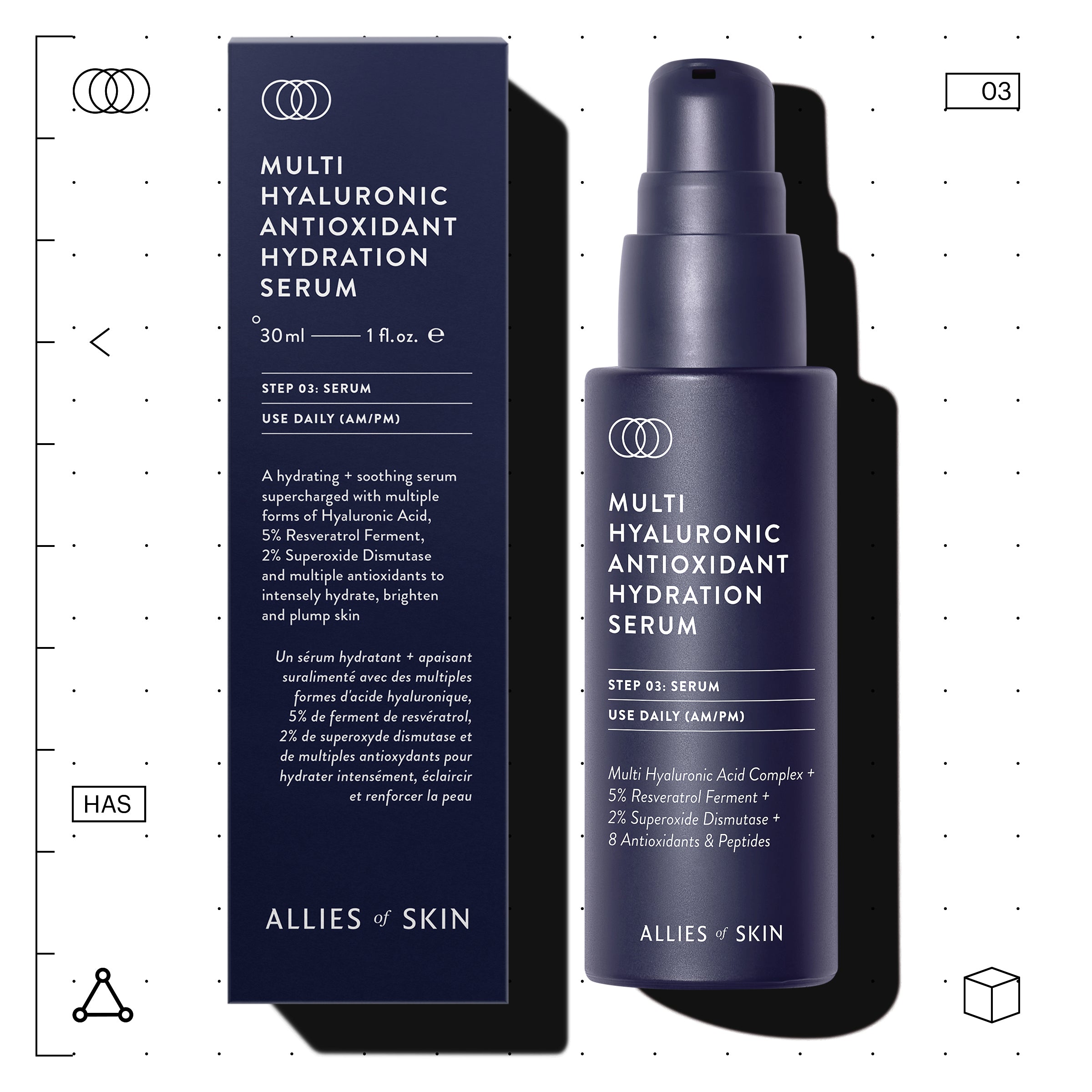Allies of Skin Multi Hyaluronic Antioxidant Hydration Serum (1 oz).