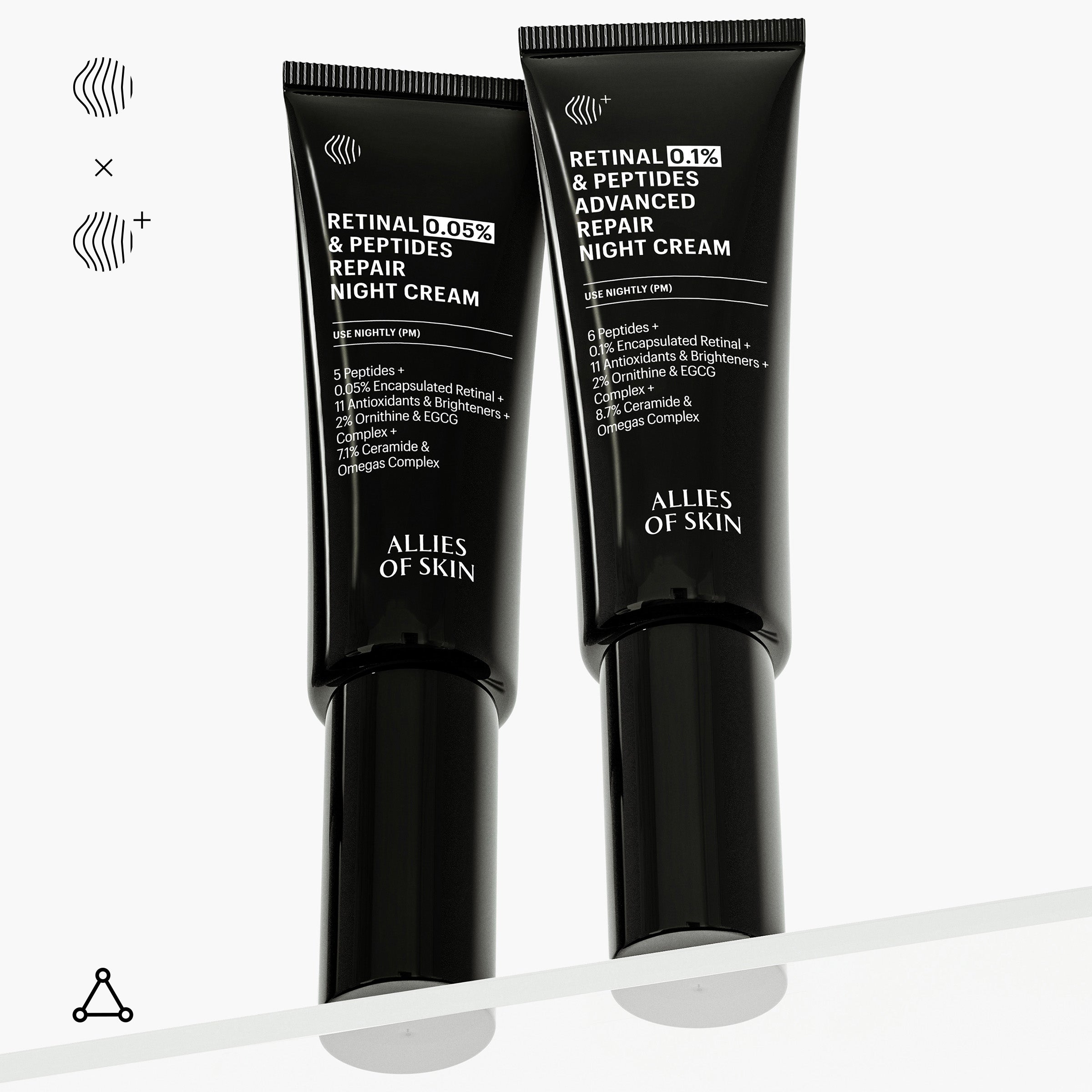 Allies of Skin Retinal 0.05% and Peptides Repair Night Cream (1.6 oz).