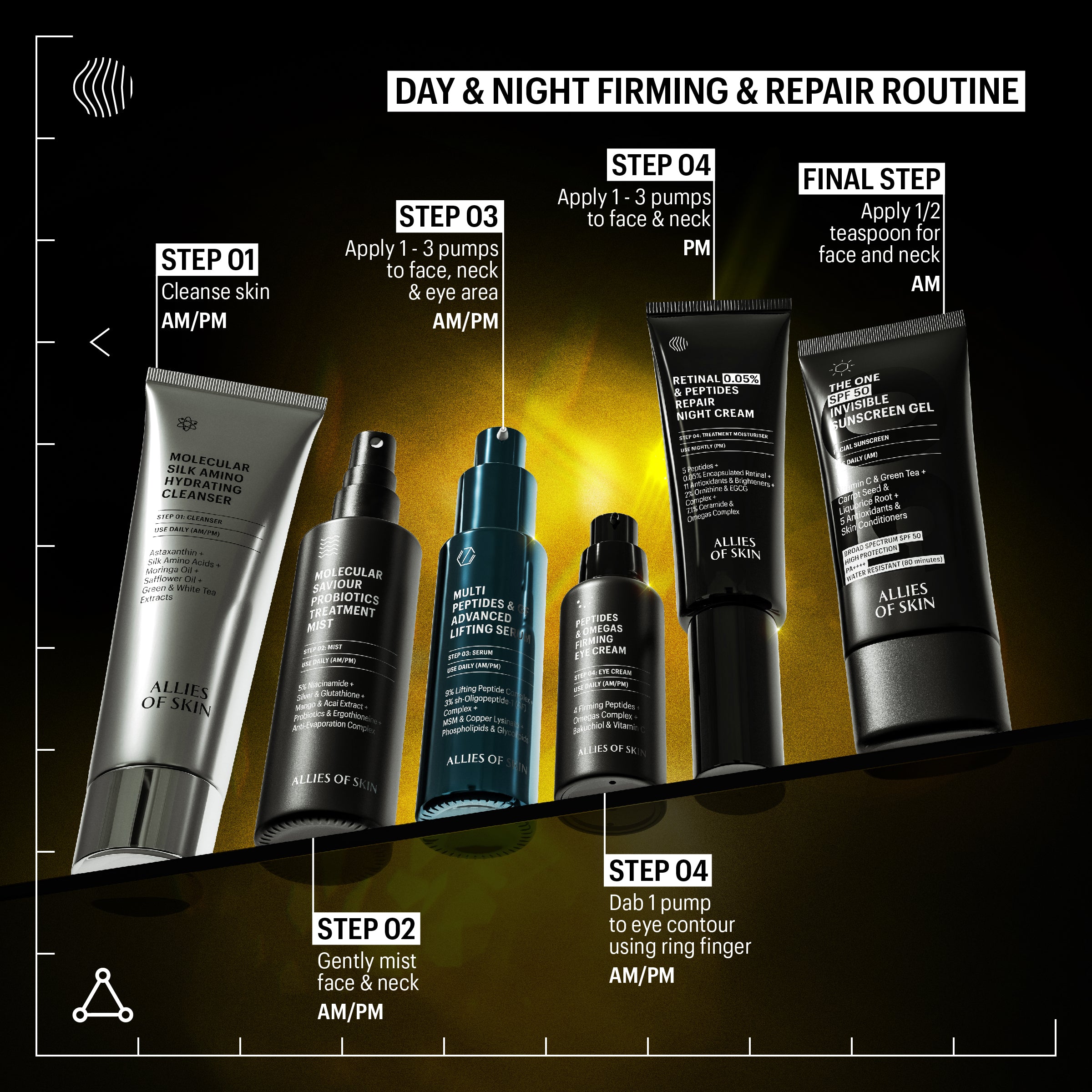 Allies of Skin Retinal 0.05% and Peptides Repair Night Cream (1.6 oz).