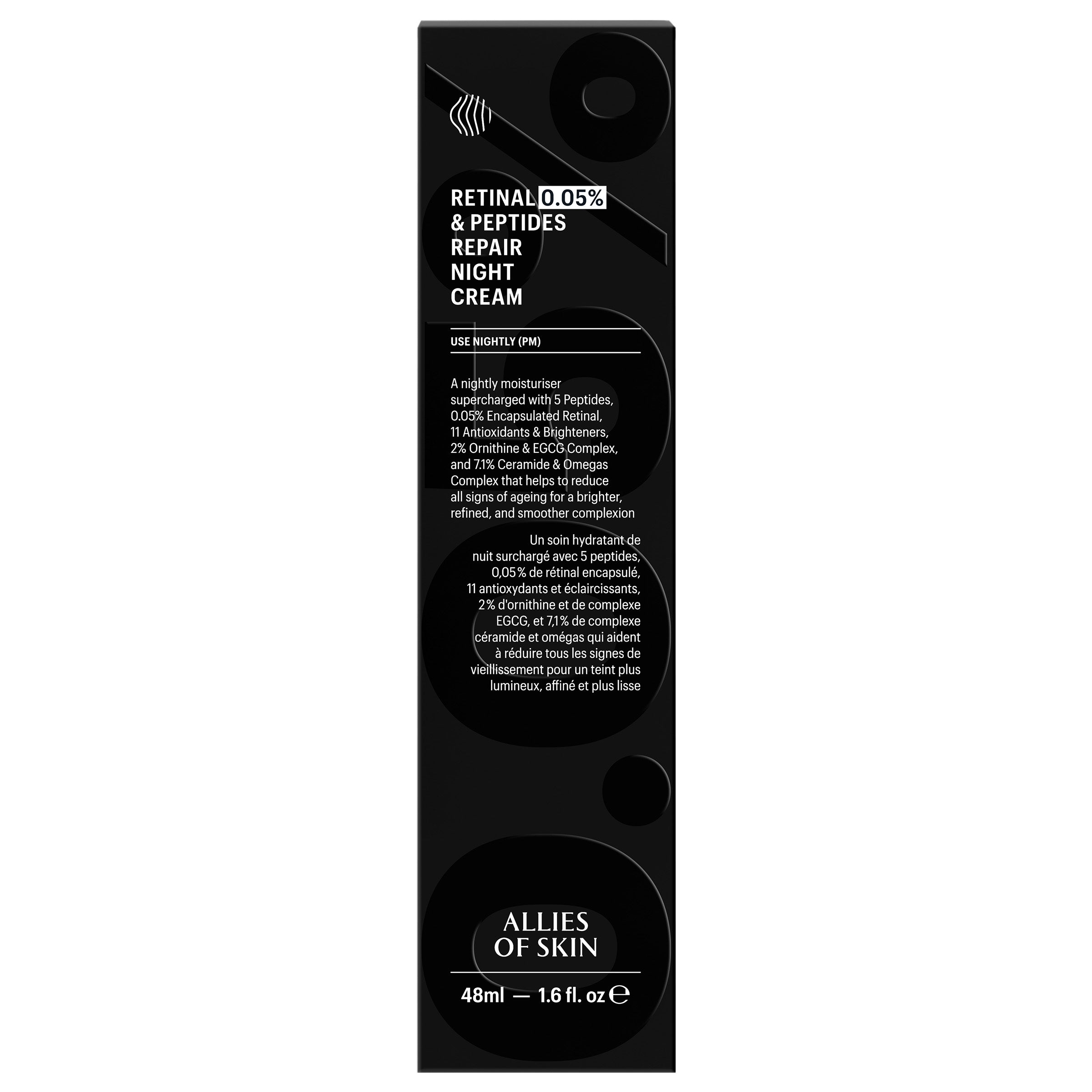 Allies of Skin Retinal 0.05% and Peptides Repair Night Cream (1.6 oz).