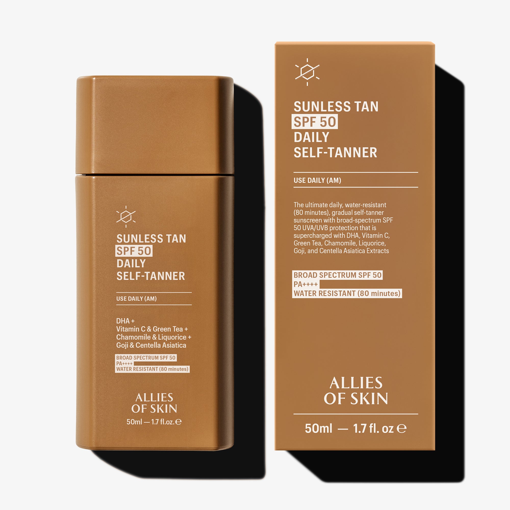 Allies of Skin Sunless Tan SPF50 Daily Self Tanner (1.7 oz).