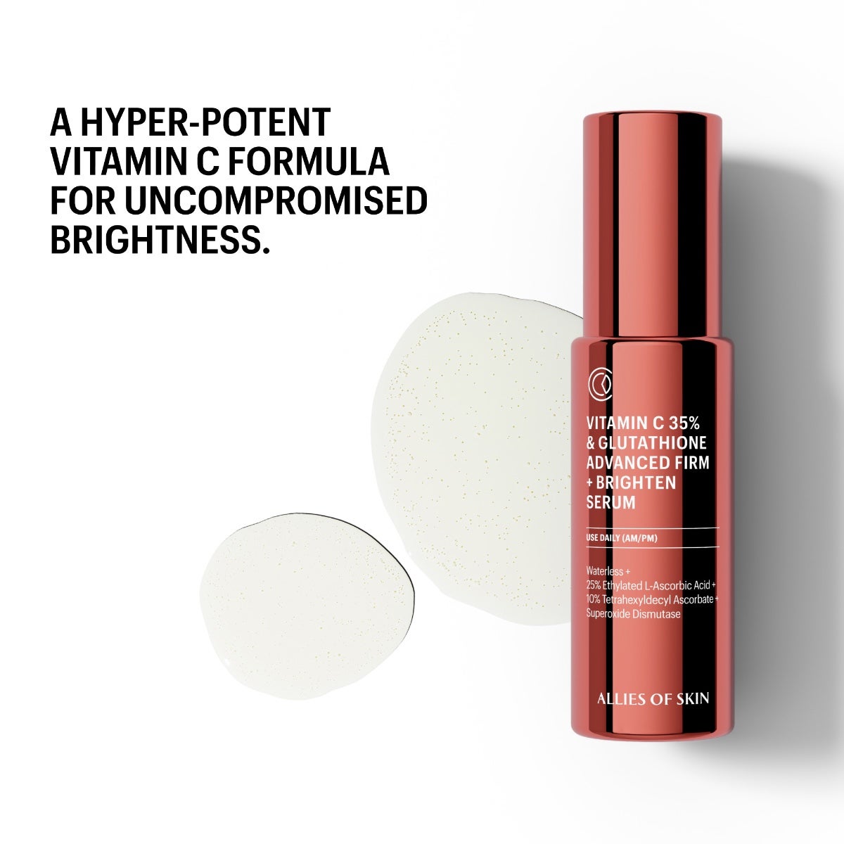 Allies of Skin Vitamin C 35% & Glutathione Advanced Firm + Brighten Serum (1 oz).