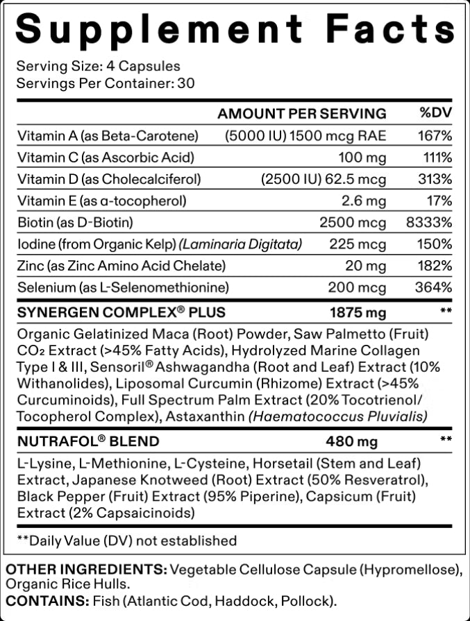 Nutrafol Women's Balance Hair Growth Nutraceutical (120 Capsules).